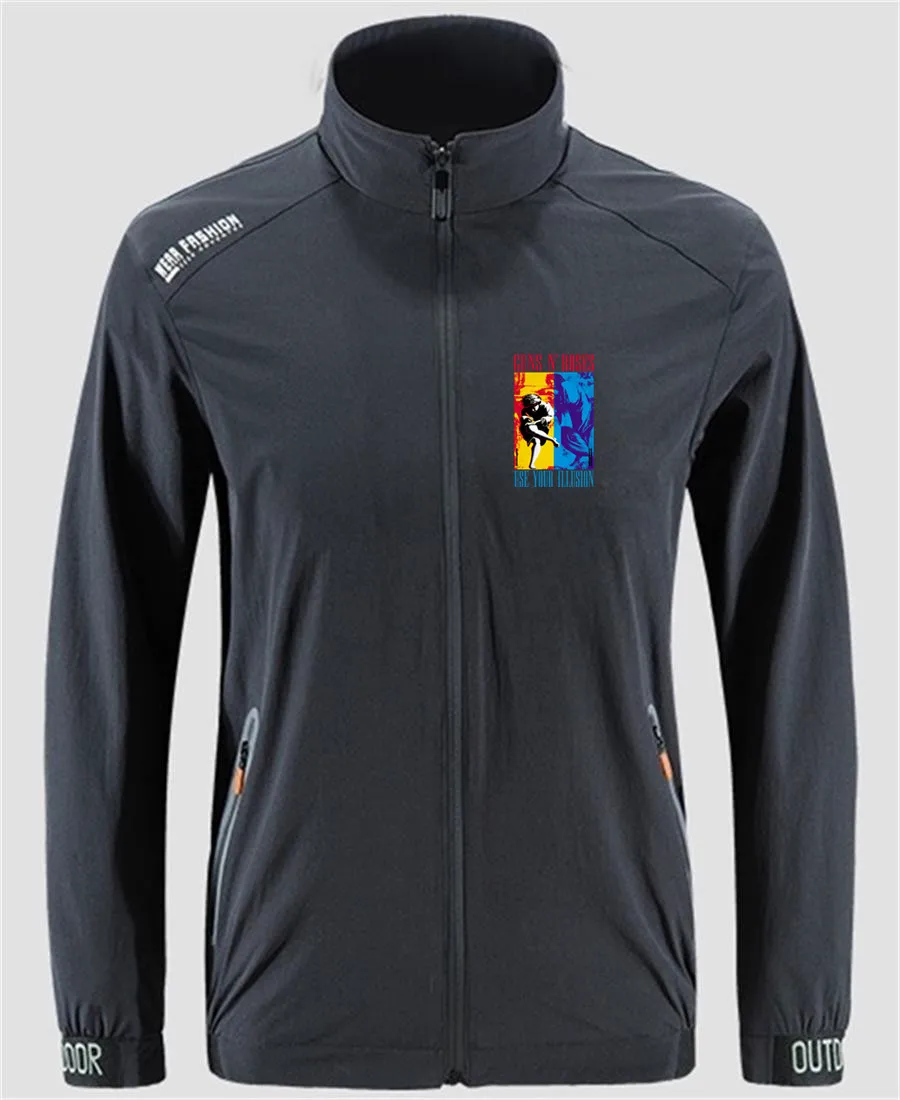 Смесь Цвета Guns N Roses Тонкий Спорт на открытом воздухе молнии удобная мягкая куртка