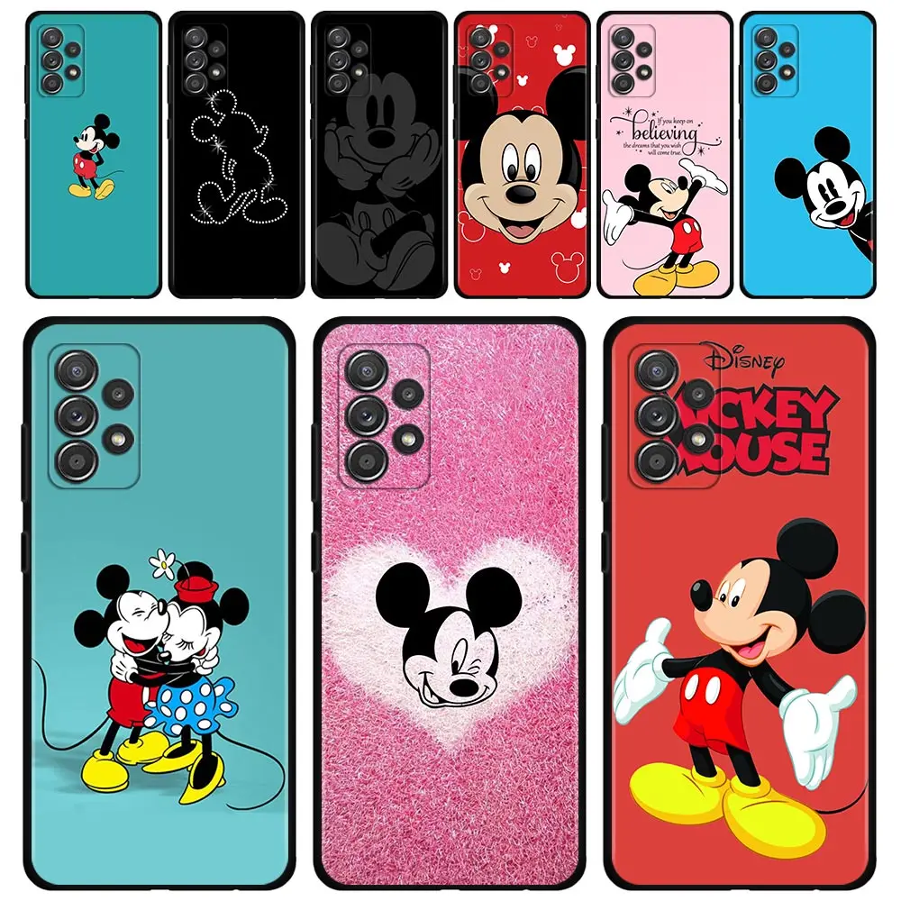 

Disney Lovely Minnie & Mickey Mouse Case For Samsung Galaxy A12 A11 A02s M51 M31 M31s M21 Shell for Samsung Note 20 10 9 Cover