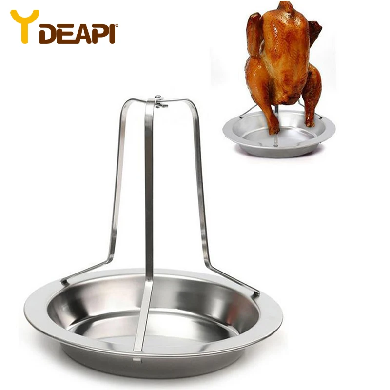 

YDEAPI 1Set Barbecue Grilling Baking Cooking Pans Non-Stick Chicken Roaster Rack With Bowl BBQ Accessories Tools