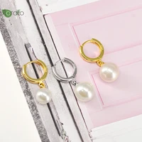 trendy hoop earring 925 silver jewelry accessories 7 810mm pearl drop earring for lovers anniversary wedding gift fine earring