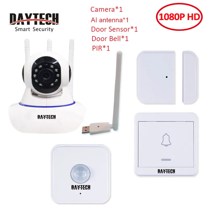 8826 Kit1 DAYETCH домашней безопасности CCTV gsm, для самостоятельной сборки сигнализация с IP камерой WiFi двухстороннее аудио 1080P Приложение iOS Android - Цвет: 8826 Kit1