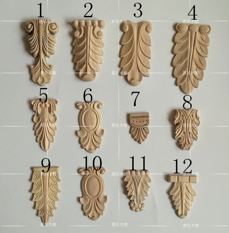 

2pcs/lot,European long wooden carving door flower, furniture door decals(A738)