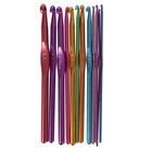 12x набор крючков для вязания крючком с металлическими иглами и чехол, набор для рукоделия из пряжи разных цветов
