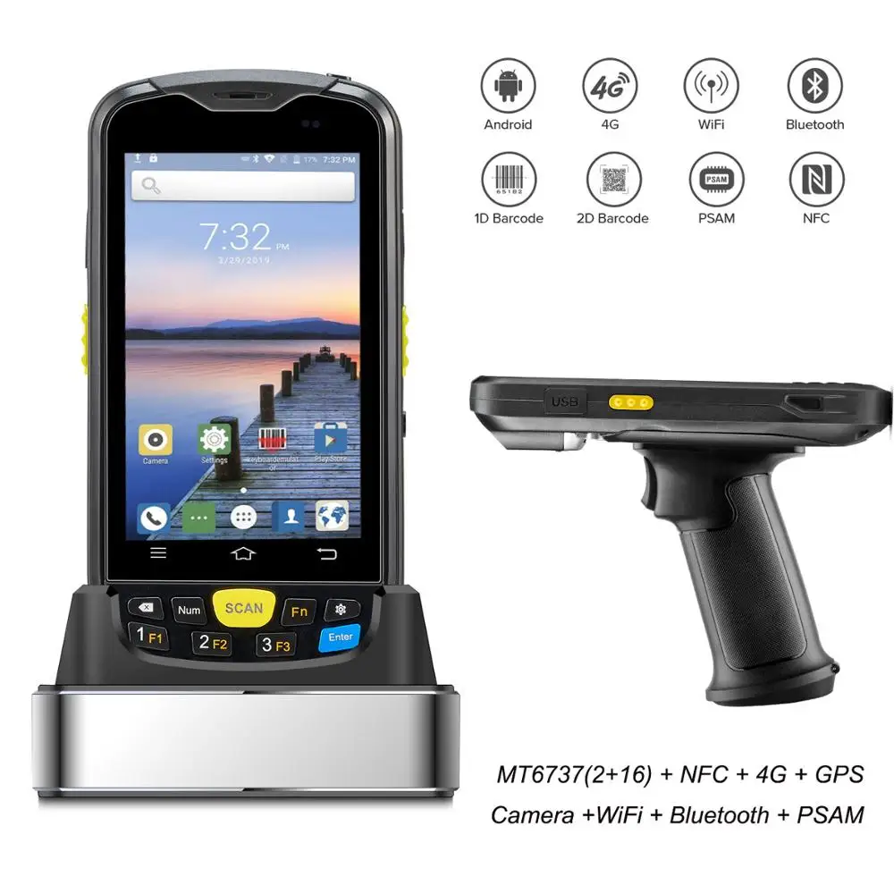 Сборщик данных Android терминал прочный PDA 1D 2D штрих-код беспроводной сканер 4G WiFi Bluetooth gps NFC склад сбора данных