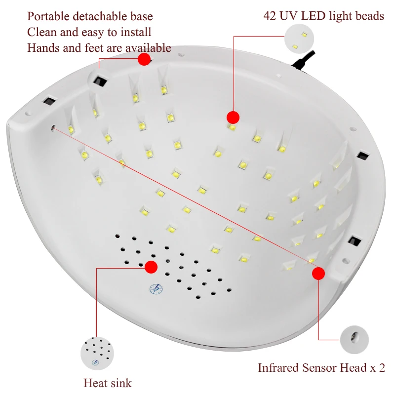 SUN8 УФ LED Сушилка для ногтей 84 Вт лампа отверждения гель-лака с нижней