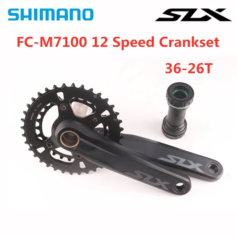 Shimano SLX FC M7100 2x12 Скорость MTB велосипедный шатун полый Tech II 36-26T 170 мм 175 мм двойная цепь MTB велосипед Кривошип с BB