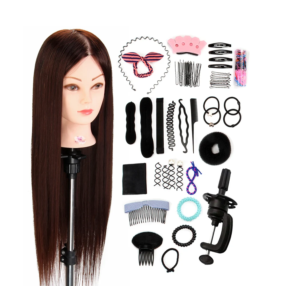 50% настоящие натуральные волосы животных манекен голова для причесок Салон