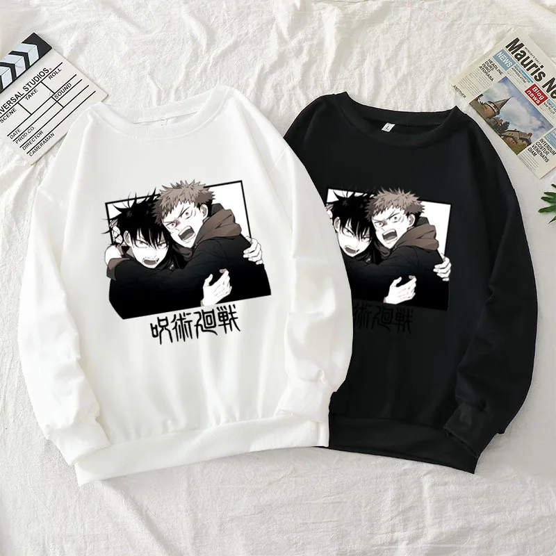 

Хлопковый пуловер с круглым вырезом для мужчин и женщин, Повседневная Свободная Толстовка в стиле аниме, юютсу, кайсена, сукуна, уличная одежда в стиле K-POP, топ в стиле Харадзюку
