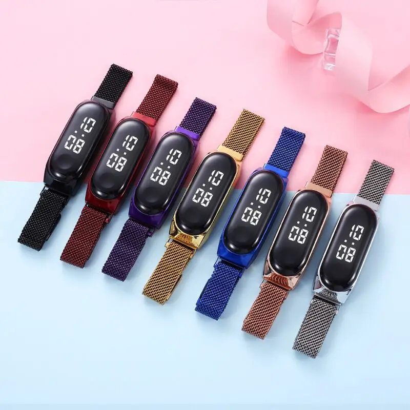 

Women Digital LED Dial Watch Luxury Ladies Bracelet Magnetic Buckle Clasp Quartz Watches Relogio Feminino For Gift Clock