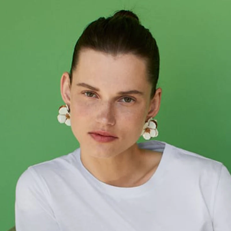 Женские серьги-подвески ZA Уникальные летние серьги с цветком в форме листьев