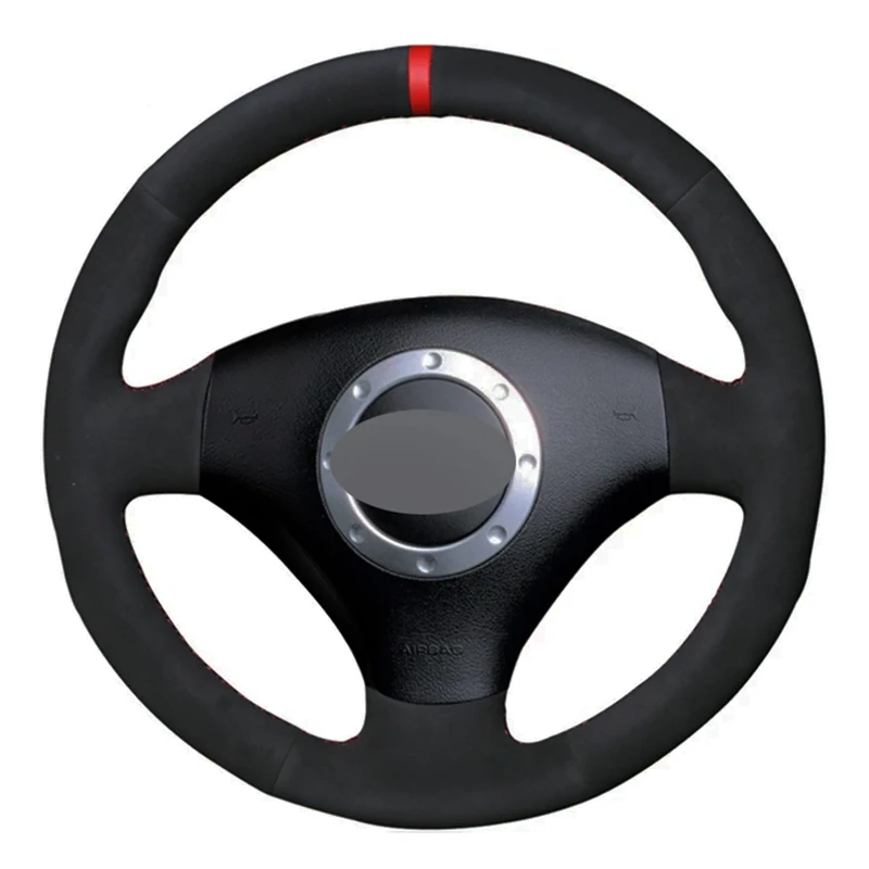 

Car Steering Wheel Cover Hand-stitched Black Suede For Audi A2 8Z A3 8L Sportback A4 B6 Avant A6 C5 A8 D2 TT 8N S3 S4 RS 4 RS 6