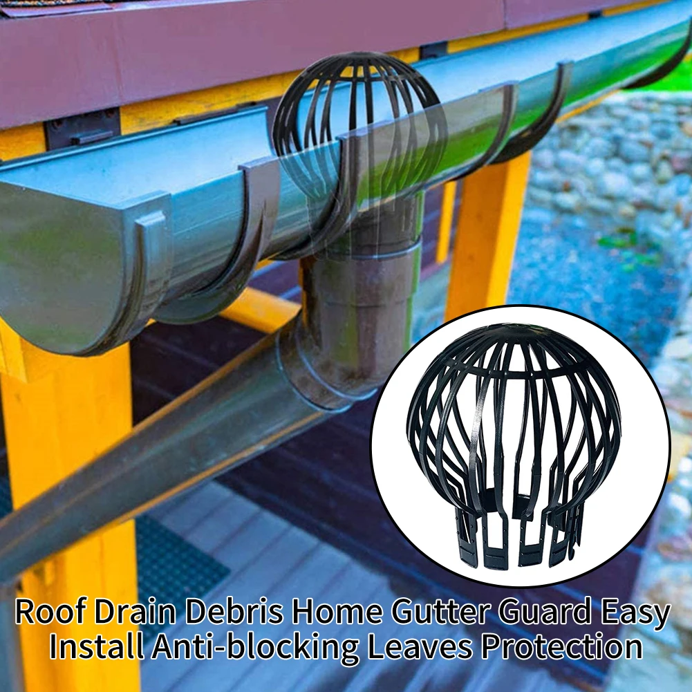 

Strainer Black Gutter Guard Filter Easy Install PP Anti-blocking Home Debris Downpipe Leaves Protection Roof Drain Outdoor
