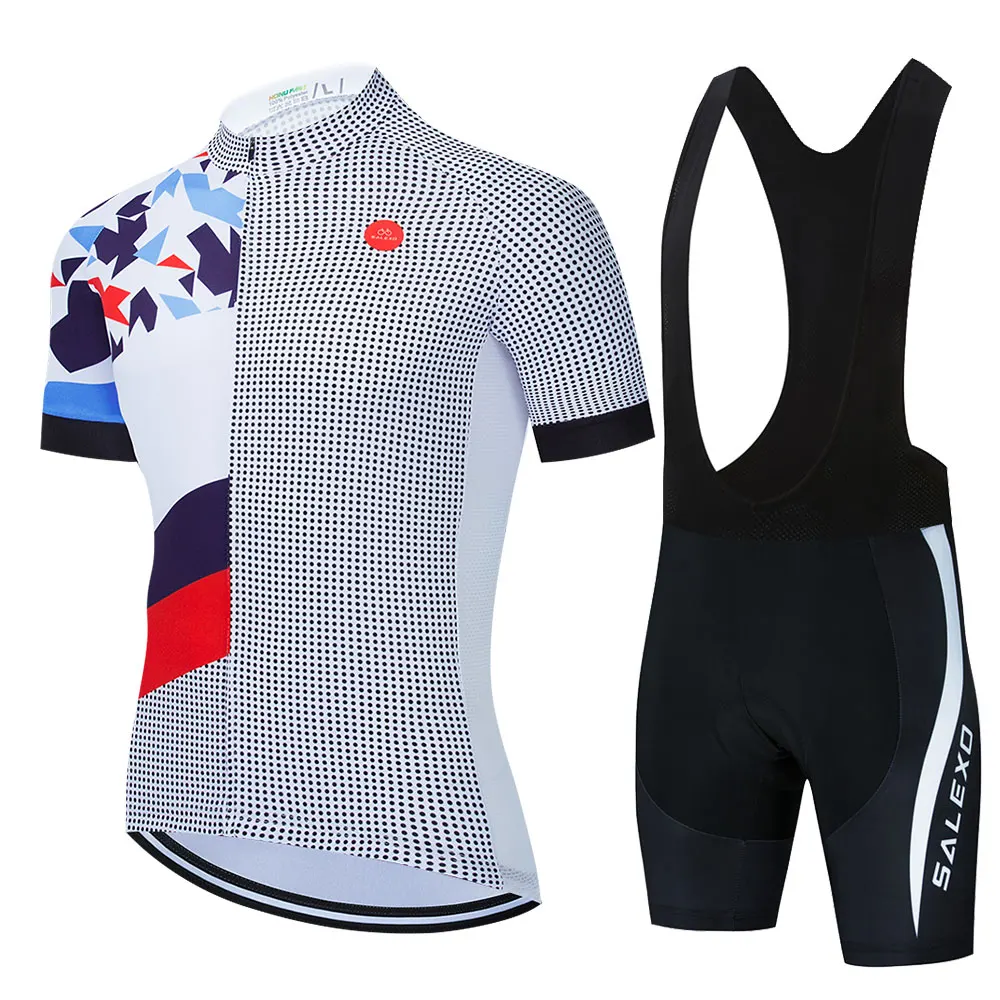 

2021New SALEXO Professional Bicycle Team Maillot Short Sleeve Cycling Men Cycling Jersey Summer Breathable Cycling Clothing Sets