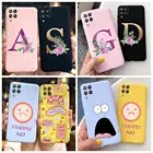 Чехол для Samsung Galaxy A22, чехол с милыми буквами и цветами, силиконовый чехол для Samsung A22 4G 5G A 22 2021