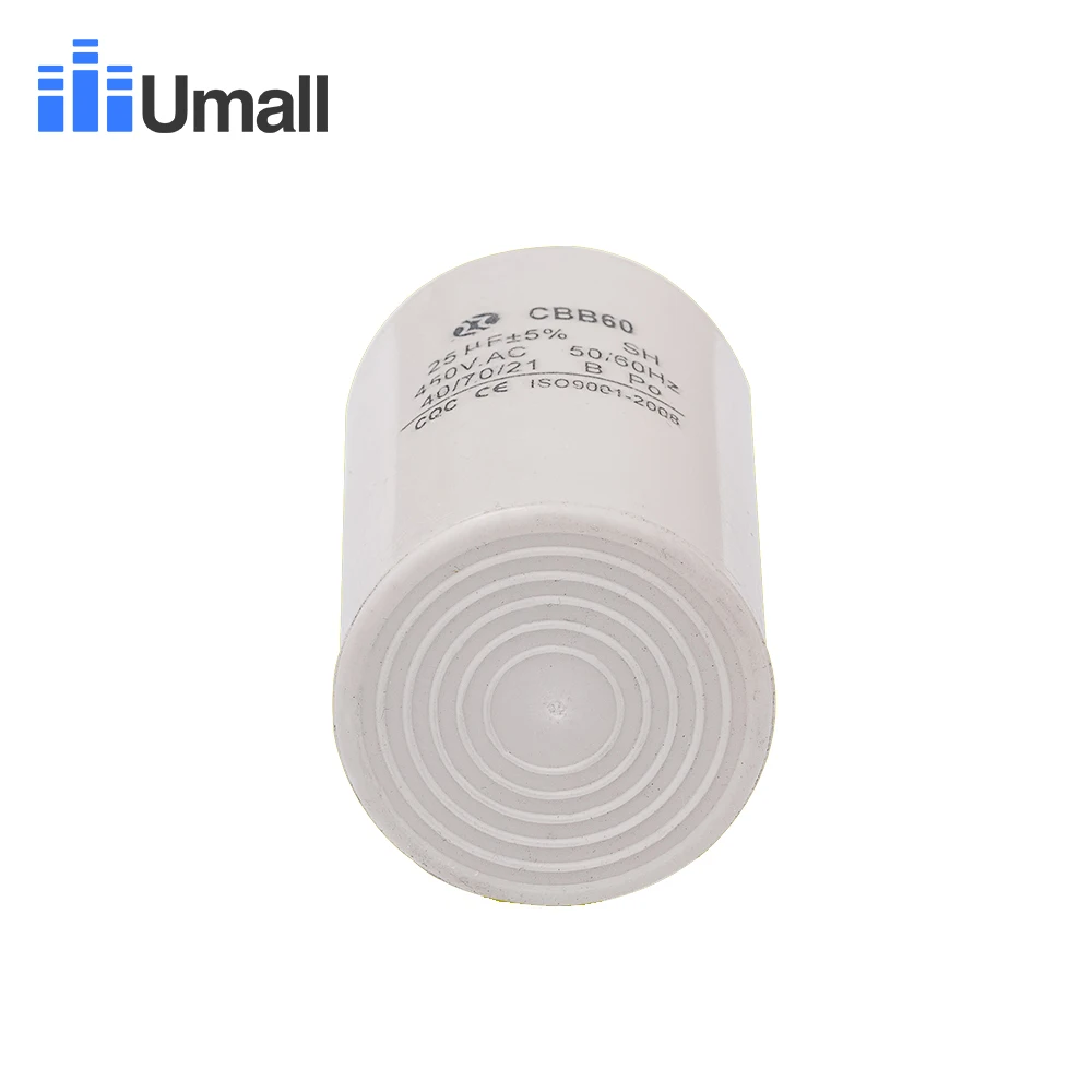 CBB60 450V 25 мкФ Бег моторный запускаемый конденсатор с алюминиевой крышкой 4 четырьмя контактами для кондиционеров стиральная машина