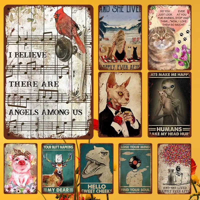 

Dog Border Happily Ever After - Love Dogs Dogs lovers Best gifts ever Signs for Metal Sign Garage Signs Coffee Wall Decor