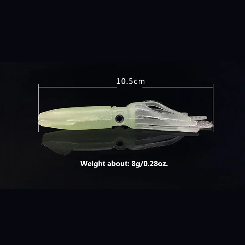 5 шт. 10 см приманки на осьминогов юбка-кальмар светящаяся в темноте соленой воде