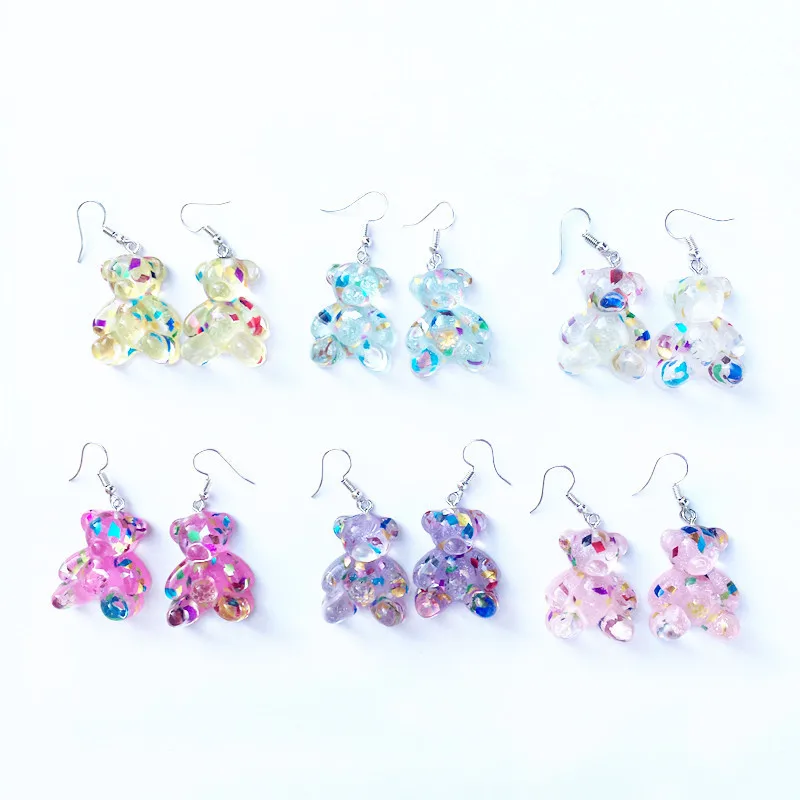 

серьги женские Christmas presentCute children's interest irregular sequins Bear earrings for women earings fashion jewelry 202
