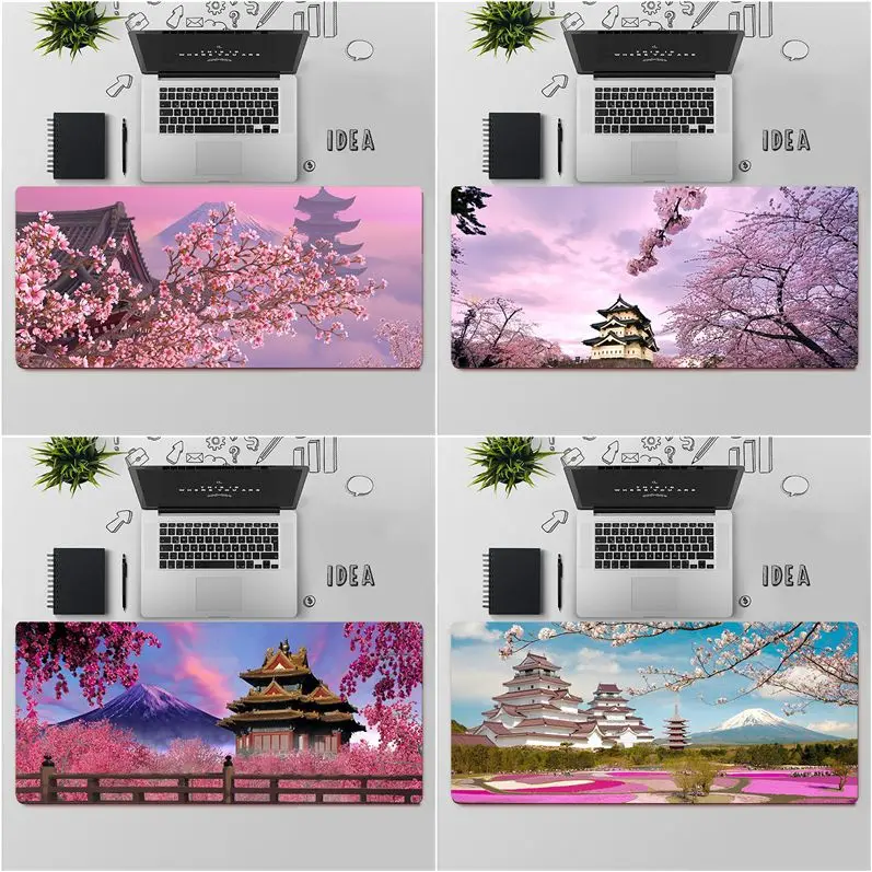 

YNDFCNB Japan Temple Cherry blossom Sceneary Rubber PC Computer Gaming mousepad Free Shipping Large Mouse Pad Keyboards Mat