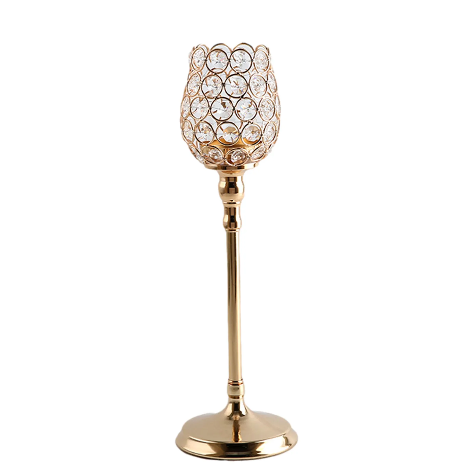 

2021 Crystal Tealight Candle Holder Candlestick Glass Pillar Candlesticks Wedding Table Centerpieces Party Home Decoration