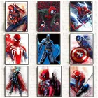 Алмазная живопись по мотивам фильма Марвел, аниме, супергерои, Алмазная мозаика, Человек-паук, Капитан Америка, наборы для вышивки крестиком, домашний декор