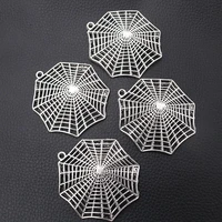 2pcslot silver plated spider web charm metal pendants diy necklaces bracelets jewelry handicraft accessories 6854mm p175