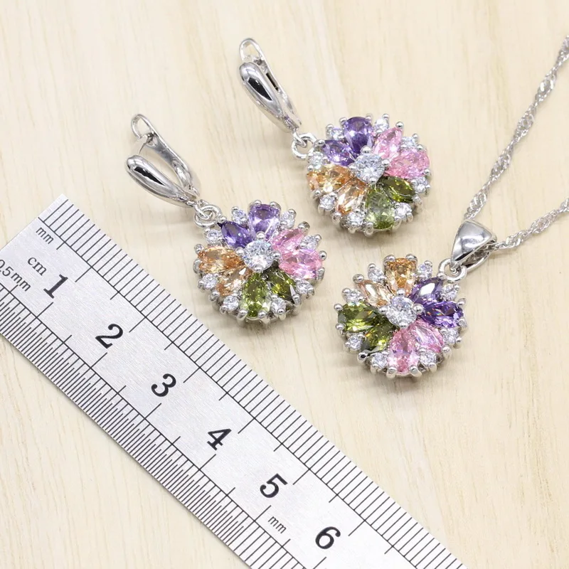 4 шт. комплект из колье серёг и браслета серебра 925 пробы|Ювелирные наборы| |