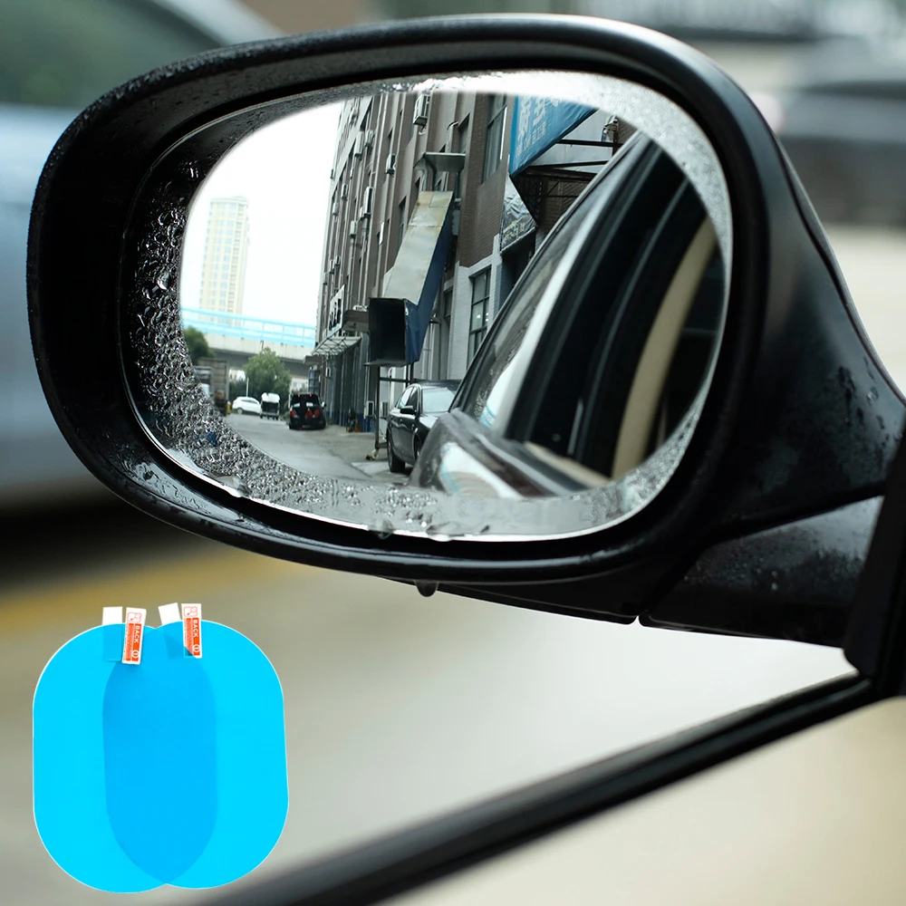 

2 шт./компл. Анти-туман автомобиля Стикеры автомобиля зеркало окно защитная пленка для автомобиля зеркало заднего вида зеркальная защитная ...