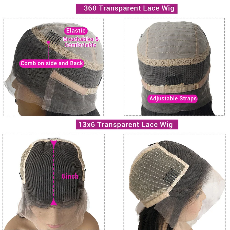 Прозрачная глубокая волна 360 передний парик на сетке Детские волосы 13x6 передние