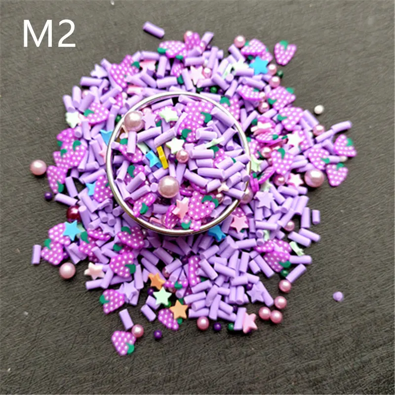 Разноцветный наполнитель для бусин из полимерной глины в виде фруктов 100 г/лот