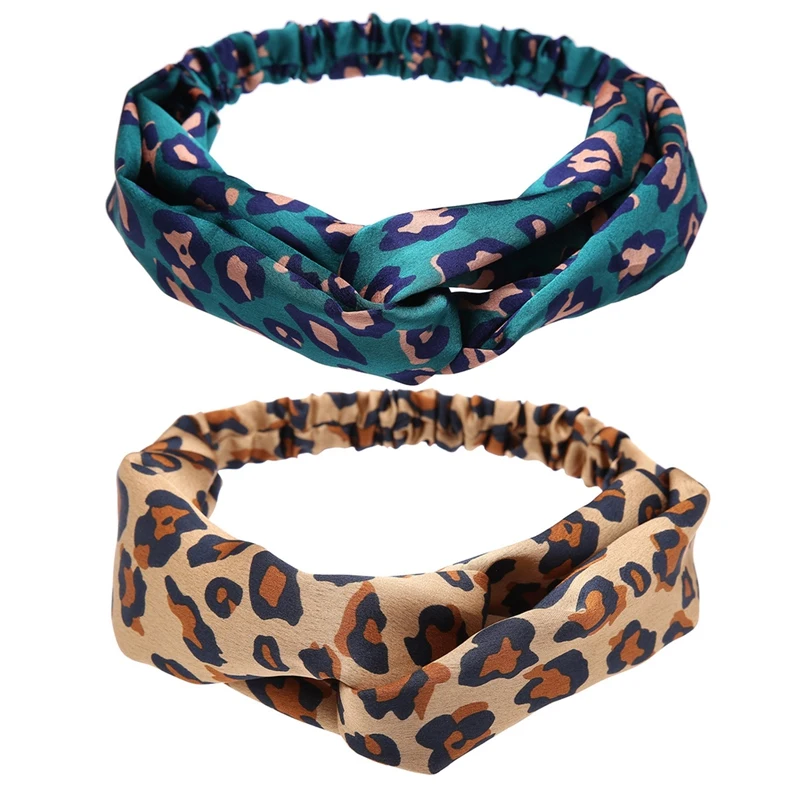 

4pcs/set Women Fashion Women Hairband Elastic Cross Knot Hairbands Leopard Print Make Up Headband Girl Hair Accessories