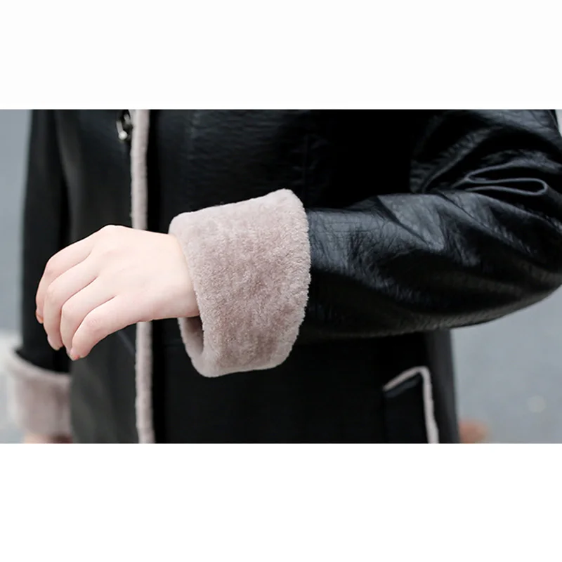 New Women Leather Coat Autumn Winter 2022 Real Fox Fur Collar Double-faced Fur Down Liner Sheepskin Coat Thick Leather Jacket