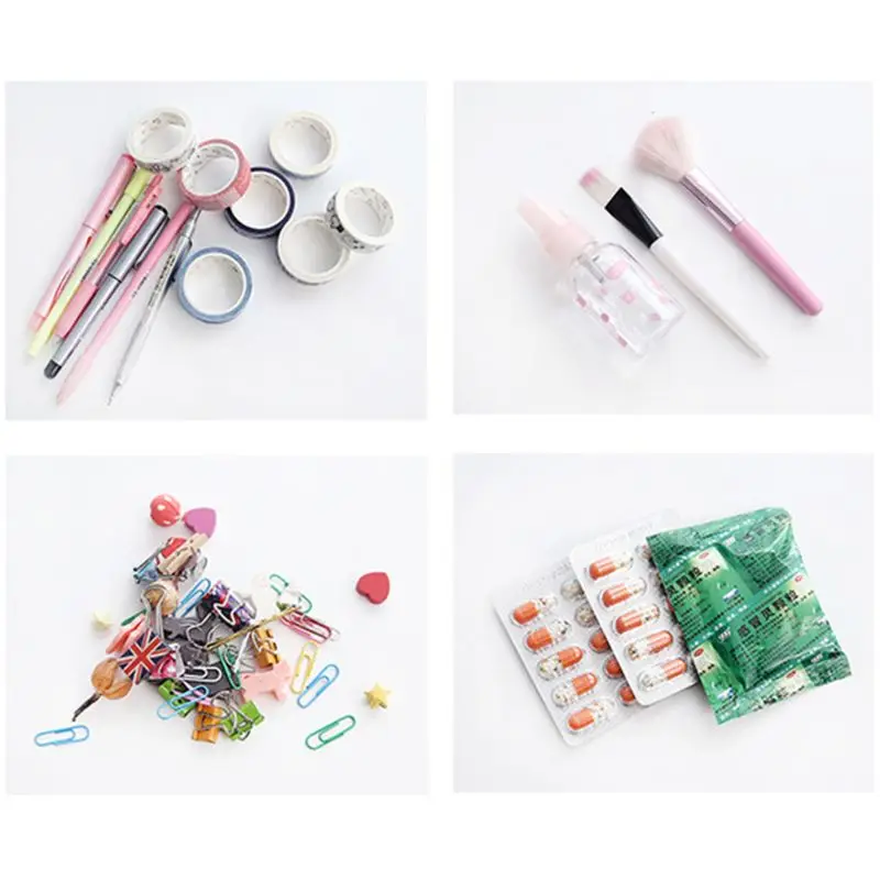 

Clear Storage Box Stationery Organizer Cosmetics Tape Art Supplies Case Holder