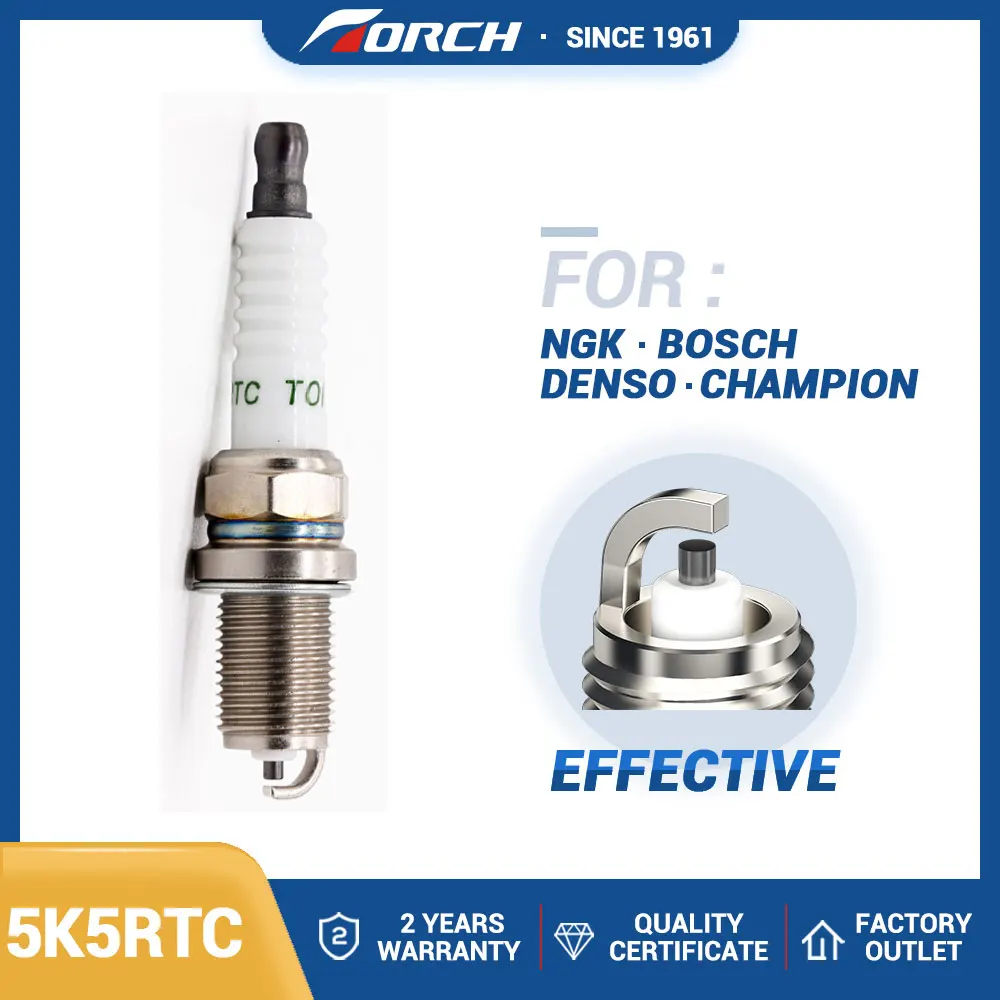 

1PCS TORCH Standard Spark Plug 5K5RTC for Candle BCPR5ES Denso 3137 Champion 2071 Engine Longer Life Time