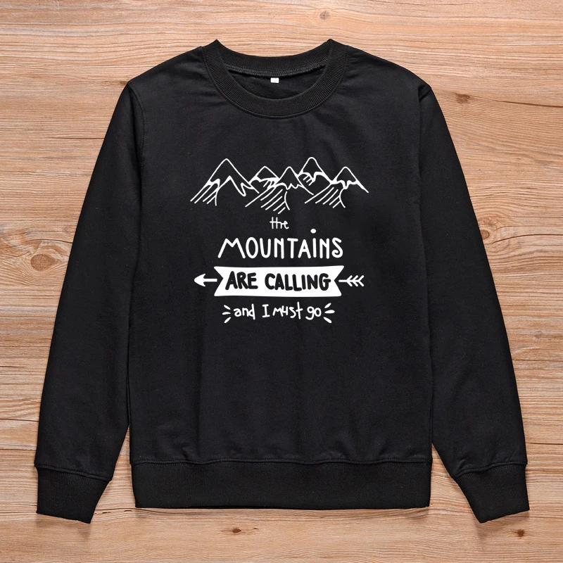 Женская толстовка с круглым вырезом и принтом горы | одежда