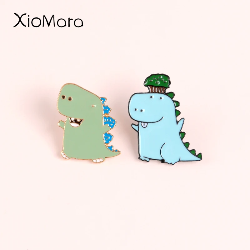 Популярная эмалированная брошь в виде динозавра из мультфильма Rompish Cauliflower