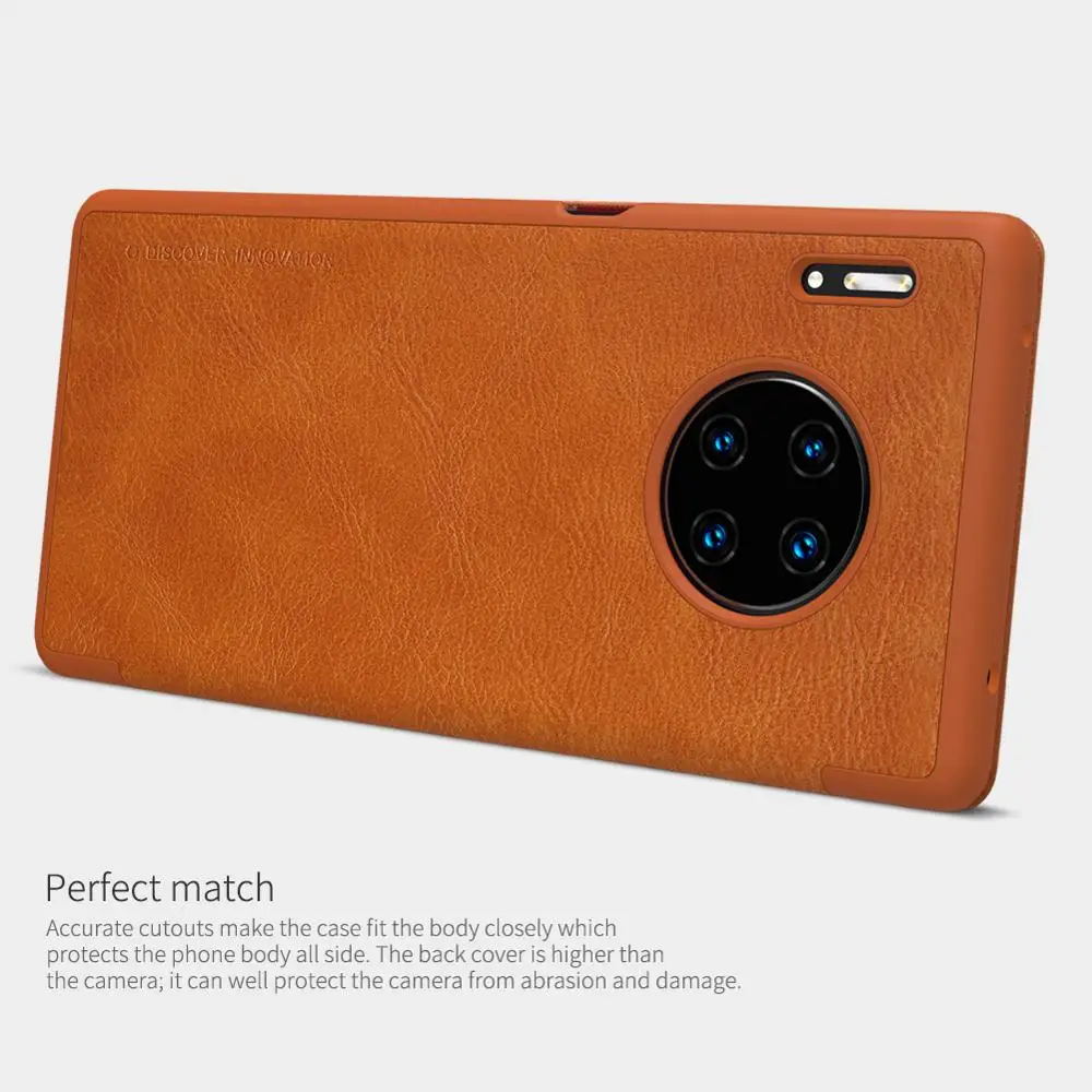Умный чехол для Huawei Mate 30 Pro Nillkin QIN Series кожаный с откидной крышкой функцией сна и