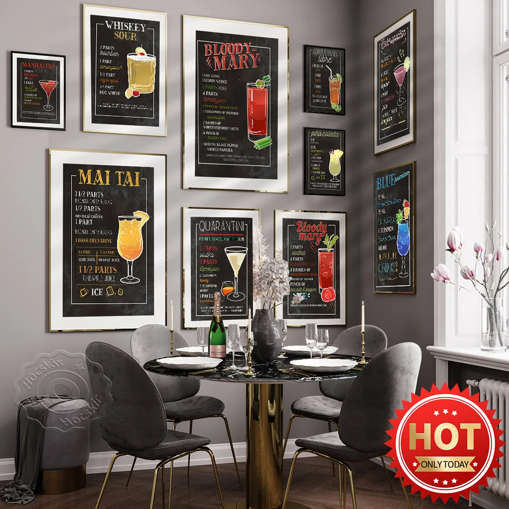 

Cocktail Art Prints,Mojito Wall Picture,Daiquiri Wall Stickers,Old Cuban Poster,Moscow Mule Prints Poster, Bar Pub Club,