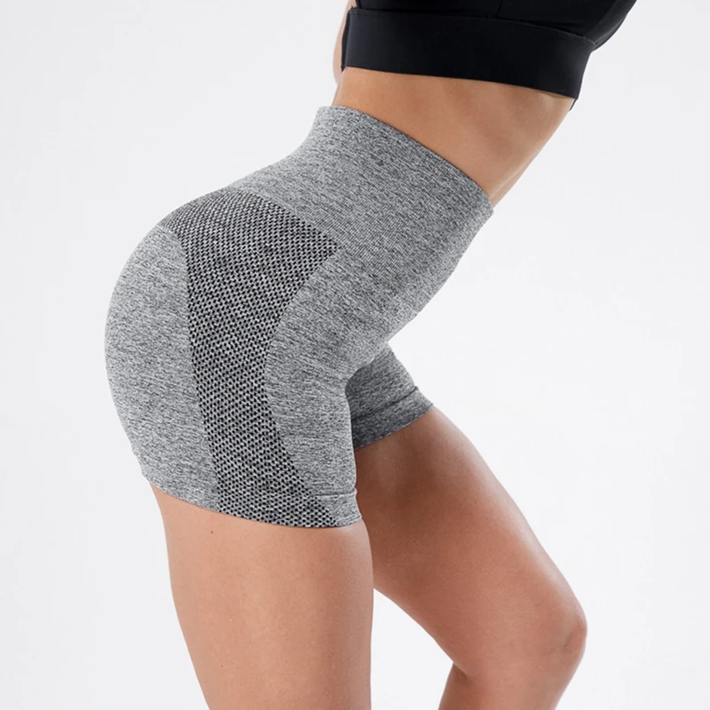 

Waist Seamless Yoga Shorts Women Fitness Clothing Push Up Hip Gym Shorts Sports Letter Print Workout Short Leggings