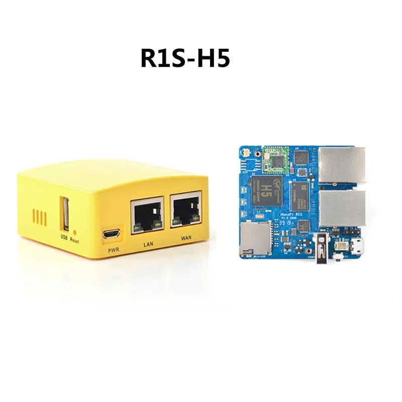 Дружественный NanoPi R1S портативный маленький путь, все Chi H3/H5 двойной гигабитный Ethernet порт 512 М памяти OpenWRT - Цвет: R1S-H5