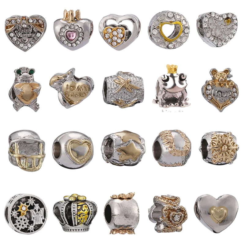 5 шт./лот Новое поступление двухцветные бусины-шармы в виде лягушки и сердца DIY