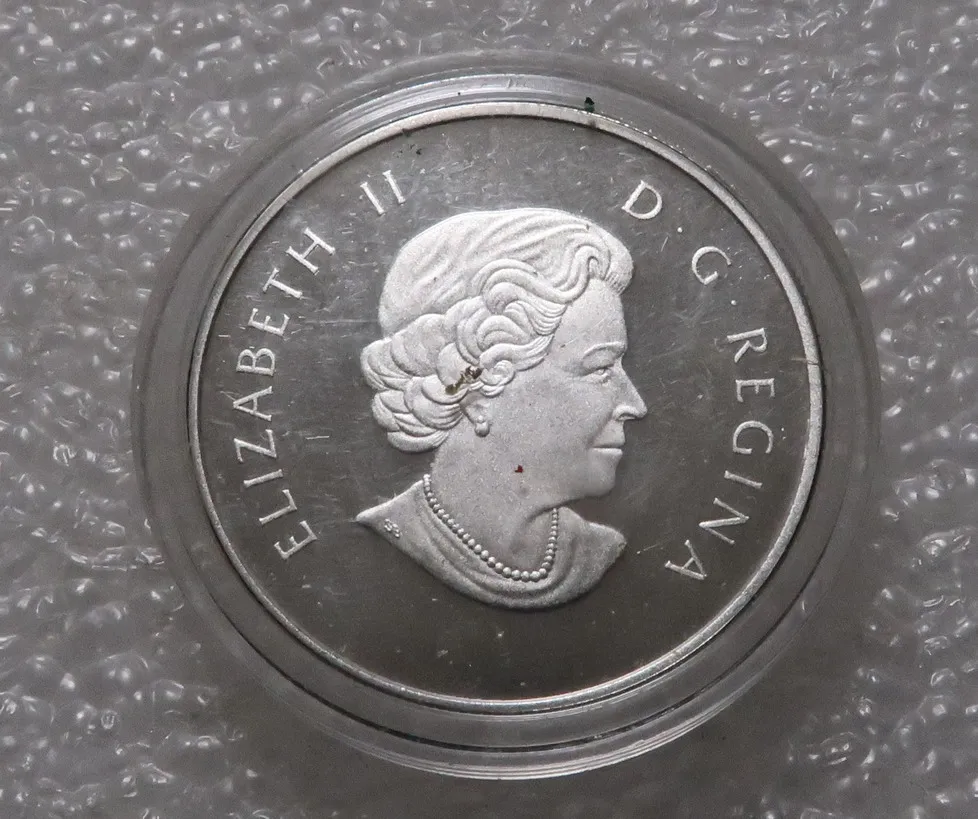 

Памятная Серебряная монета с изображением карибу, канадский доллар 10, половина унции, реальная редкая коллекция серебряных монет, 2013