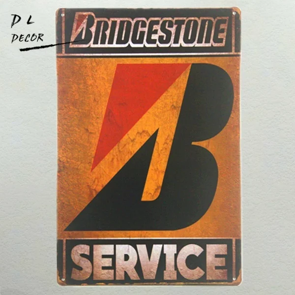 

The Bridge Stone Tyre Service Sign Vintage Metal Tin Sign Wall Plaque