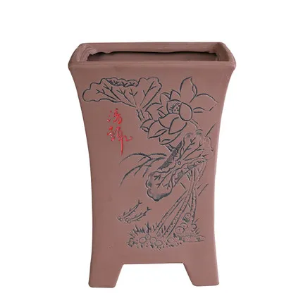 Фиолетовый песок Керамика квадратный бонсай бассейна Орхидея цветок Clivia горшок