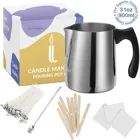 Набор для изготовления свечей из нержавеющей стали, емкость для розлива без горения, ручка, товары для искусства и рукоделия для взрослых, большая чашка для плавления, фитили из хлопка