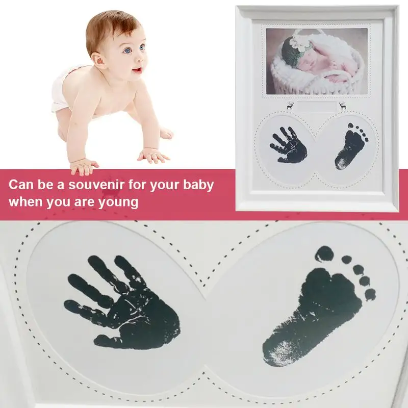 

Baby Newborn Non-Toxic Handprint Footprint Photo Frame Kit Baby Souvenirs Casting Clay Print Newborn Ink Pad Toy