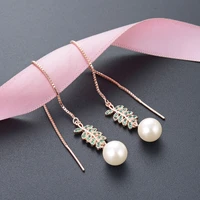 earrings for women s925 silver color earrings micro inlaid zircon pearl earrings fashion creative summer style jewelry