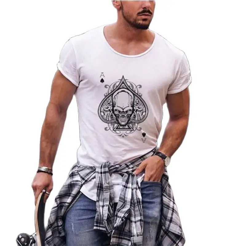 

2021 summer new short-sleeved T-shirt personalized printing large size white t-shirt top