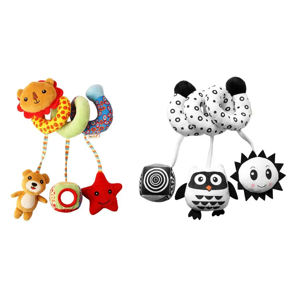 

New Hanging Spiral Rattle Stroller Cute Animals Crib Mobile Bed Baby Toys 0-12 Months Newborn Educational Toy For Children
