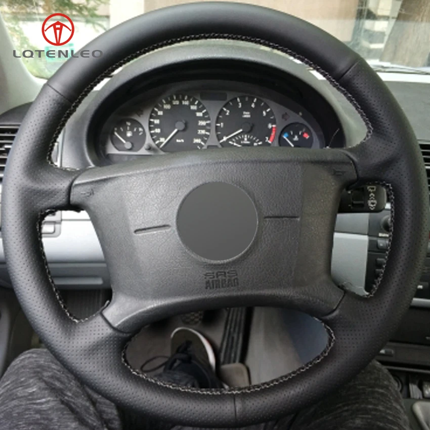 Чехол на руль LQTENLEO из черной искусственной кожи для BMW E36 1995 2000 E46 1998 2004 E39 2003 X3 E83 X5 E53
